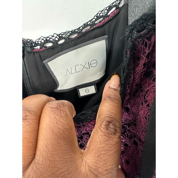 Alexis Burgundy Whimsigoth Guipure Lace Sophia‎ Cocktail Mini Dress Size Small - Picture 3 of 14